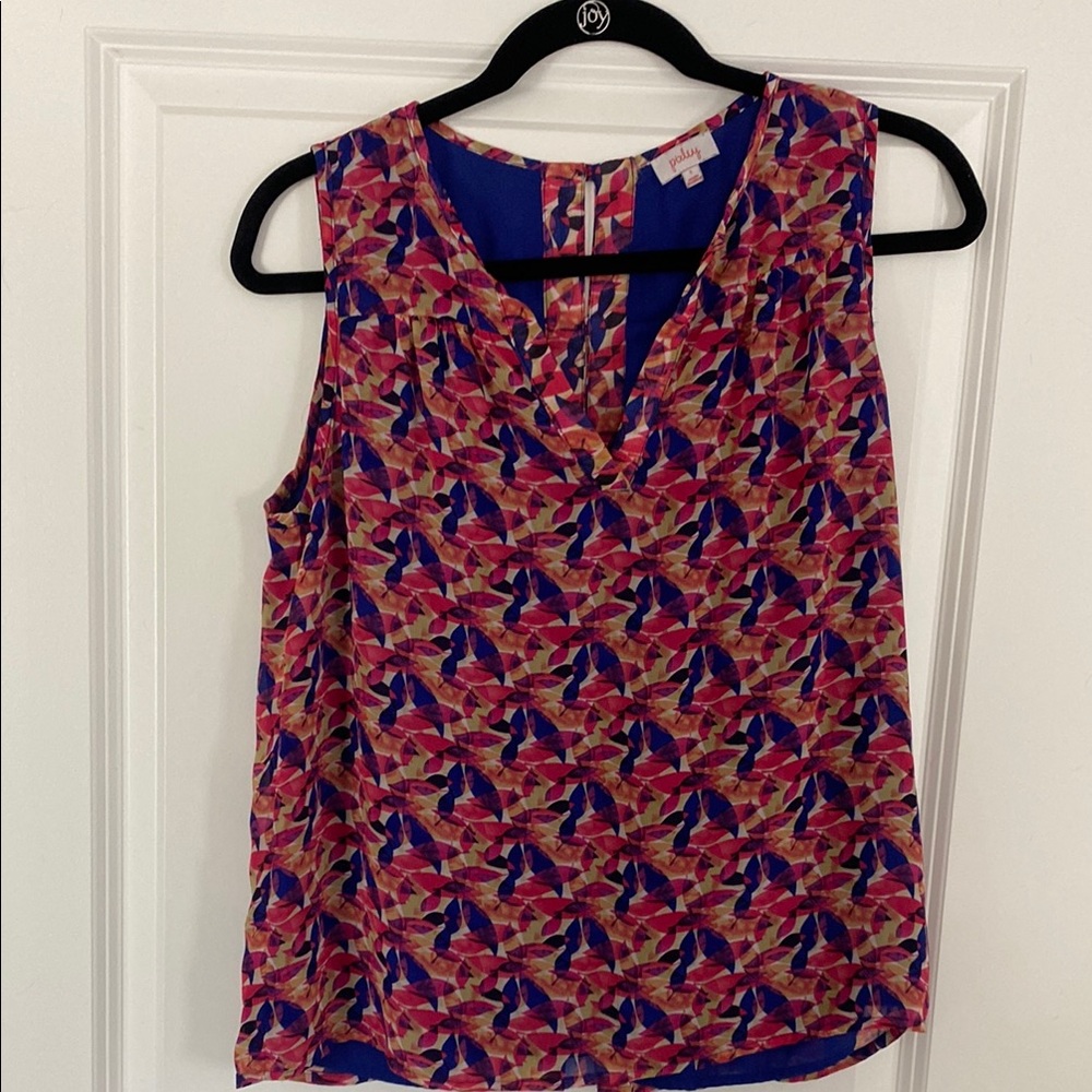Pixley Blue and Pink Sleeveless Tank Top